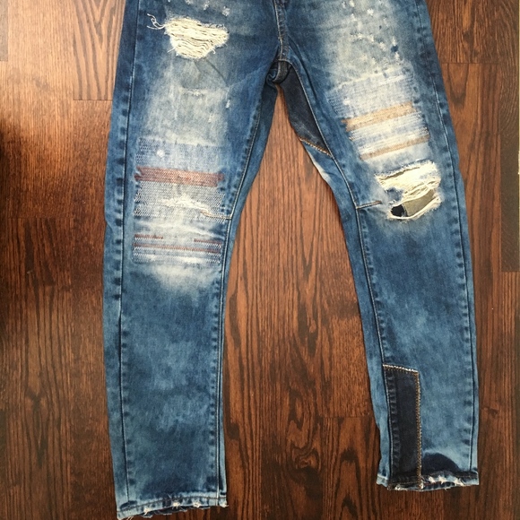 Zara Boys Destroyed Jeans Sz 9-10 Youth - Picture 8 of 8